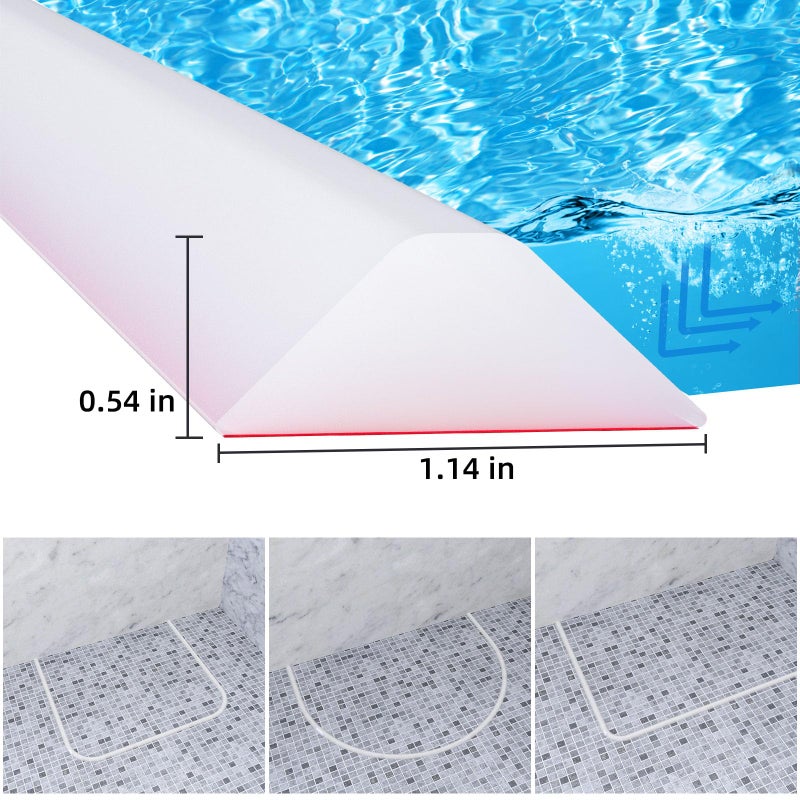 Duzzy 118 Inch Collapsible Shower Water Dam, Shower Threshold Water Stopper Barrier and Retention System and Keeps Water Inside Threshold Dry and Wet Separation, Suitable for Bathroom & Kitchen - Image 2